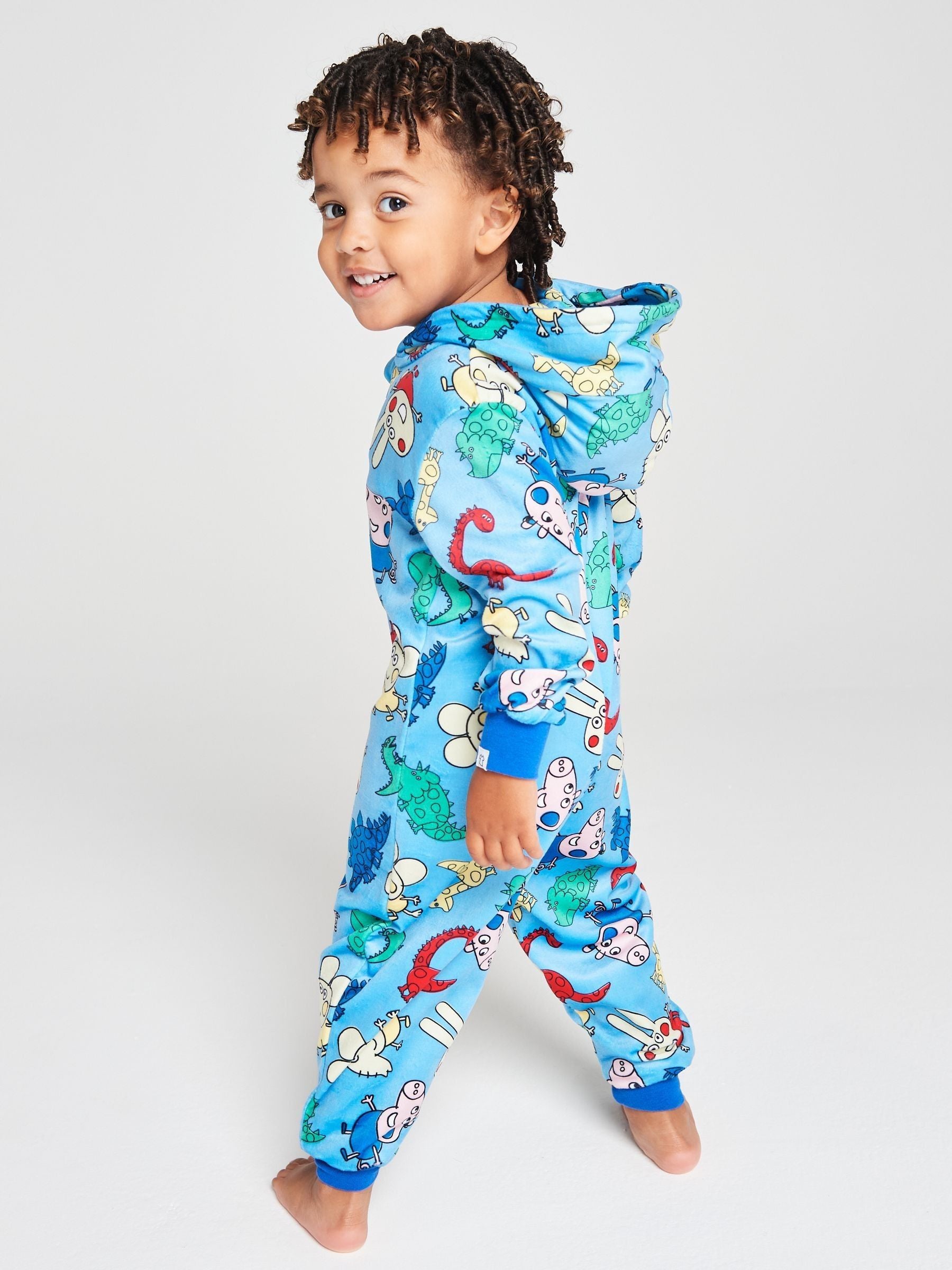 Dsiney Kidz - Brand Threads Blue George Pig Fleece All-In-One image 1
