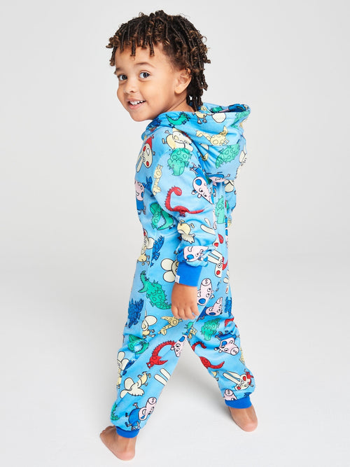 Dsiney Kidz - Brand Threads Blue George Pig Fleece All-In-One image 1