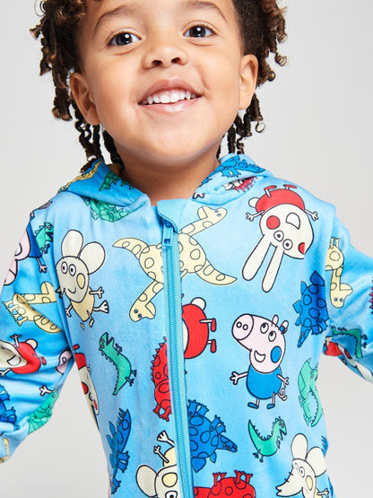 Dsiney Kidz - Brand Threads Blue George Pig Fleece All-In-One image 4