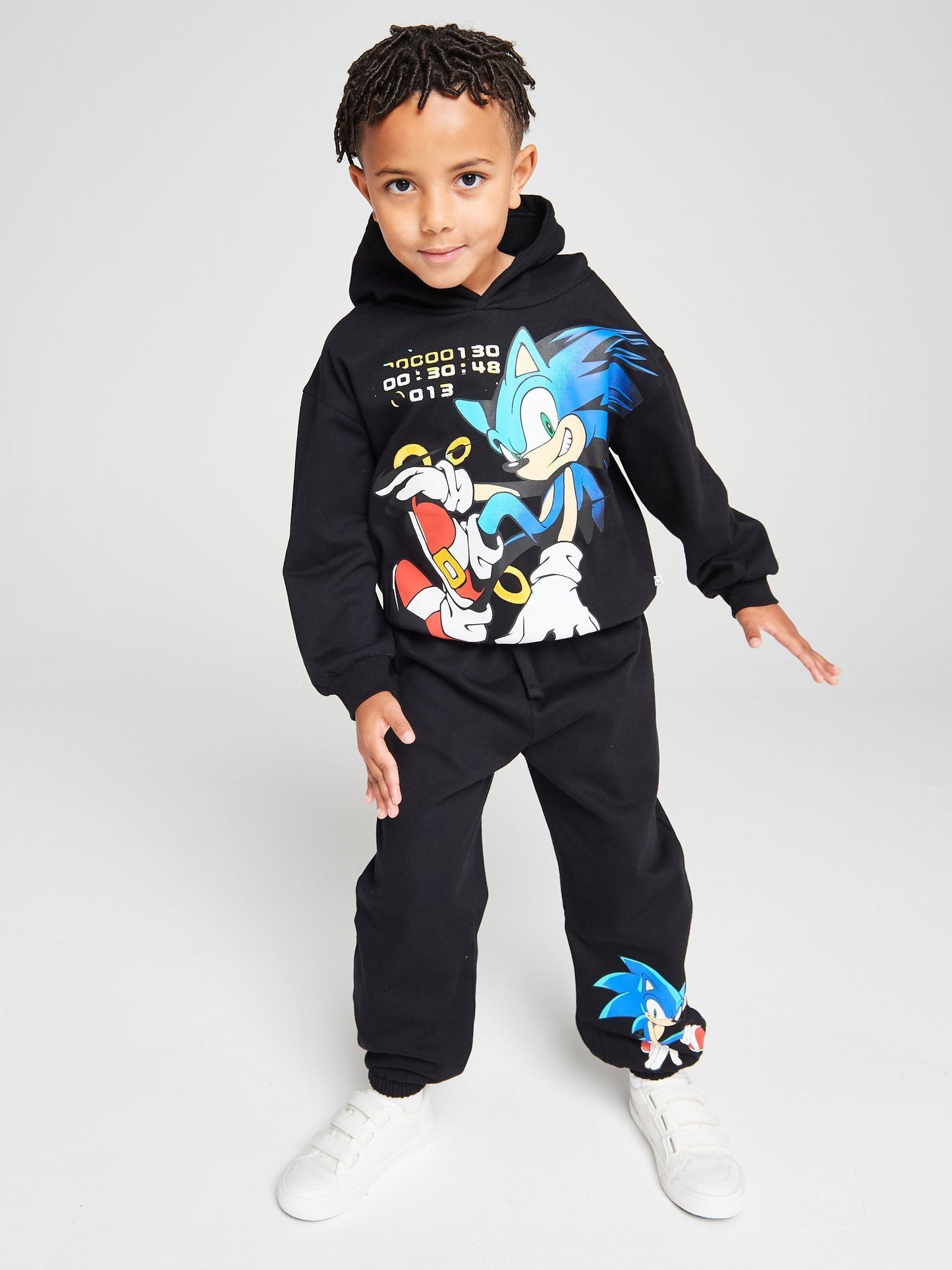 Dsiney Kidz - Brand Threads Black Sonic The Hedgehog Sweat Top & Jogger Set image 1