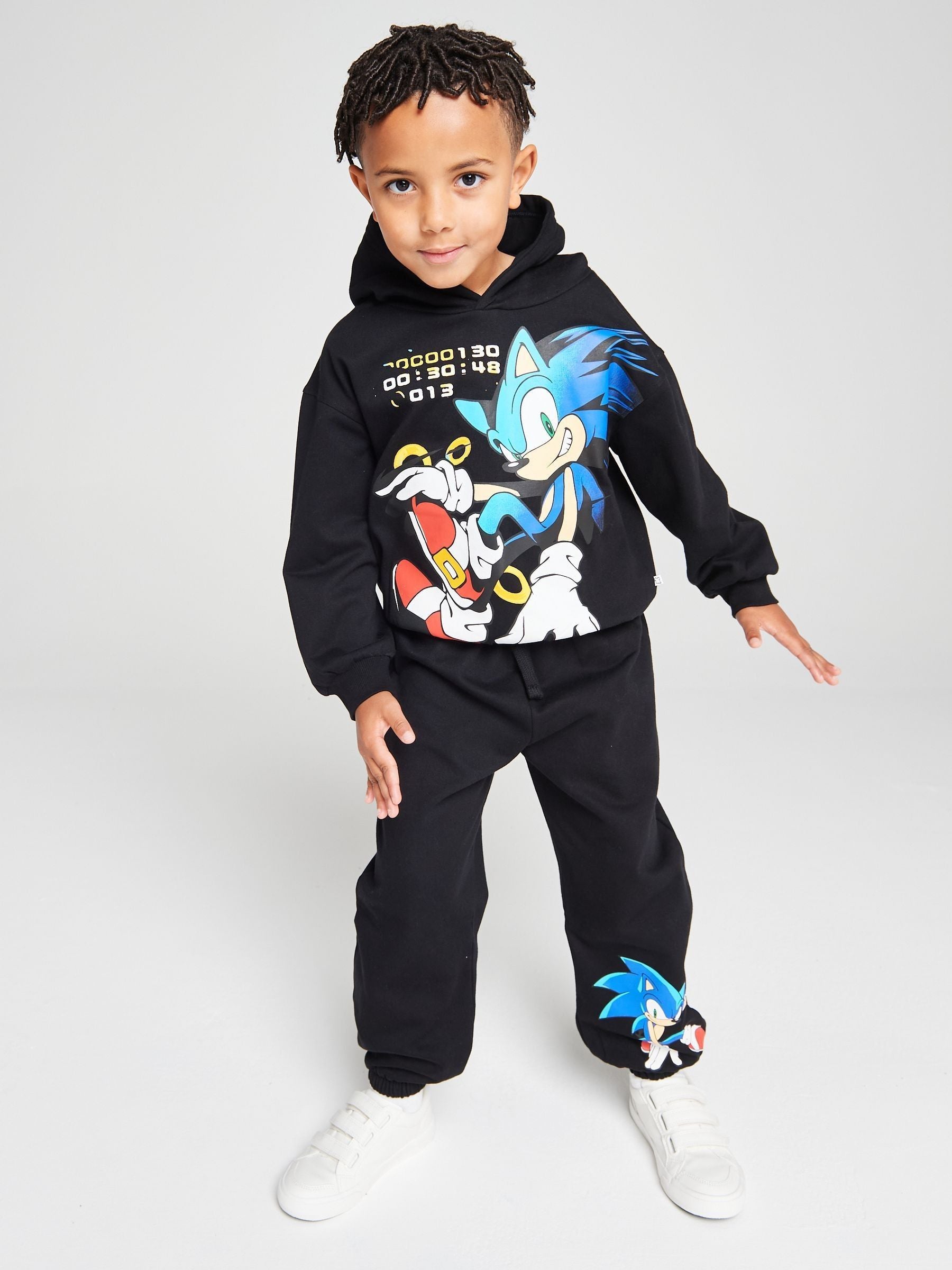 Dsiney Kidz - Brand Threads Black Sonic The Hedgehog Sweat Top & Jogger Set image 1