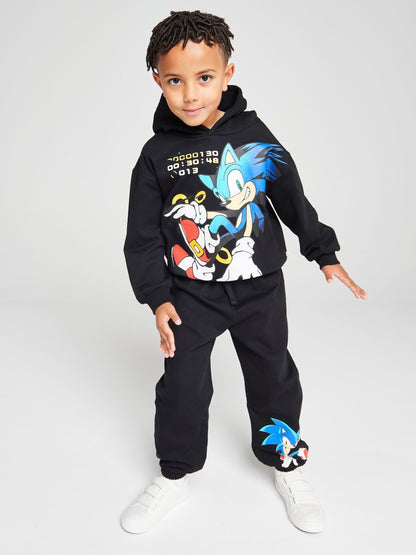 Dsiney Kidz - Brand Threads Black Sonic The Hedgehog Sweat Top & Jogger Set image 1