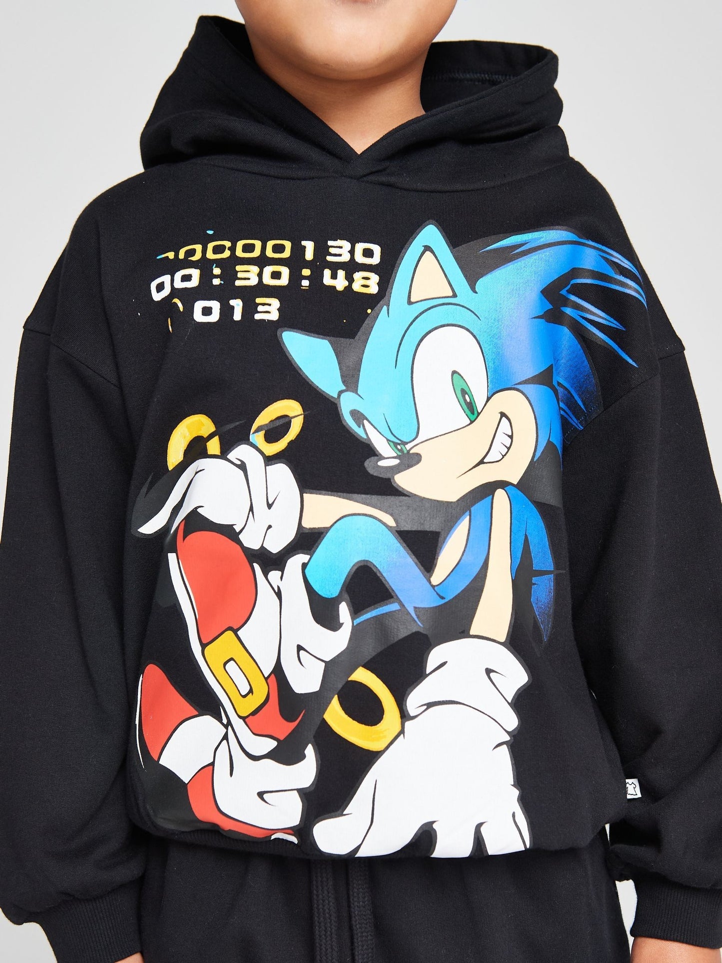 Dsiney Kidz - Brand Threads Black Sonic The Hedgehog Sweat Top & Jogger Set image 2