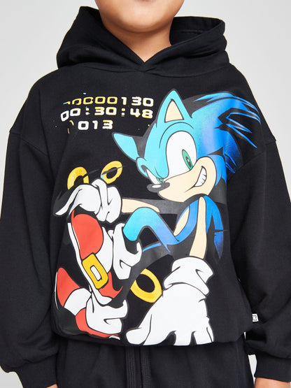 Dsiney Kidz - Brand Threads Black Sonic The Hedgehog Sweat Top & Jogger Set image 2