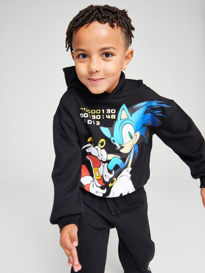 Dsiney Kidz - Brand Threads Black Sonic The Hedgehog Sweat Top & Jogger Set image 3