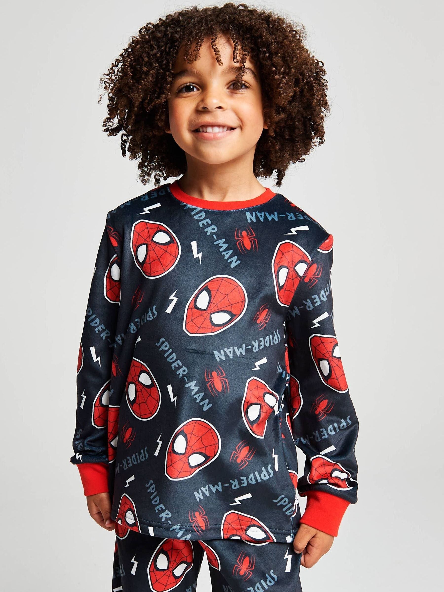 Dsiney Kidz - Brand Threads Black Spiderman Fleece Twosie Pyjamas Set image 1