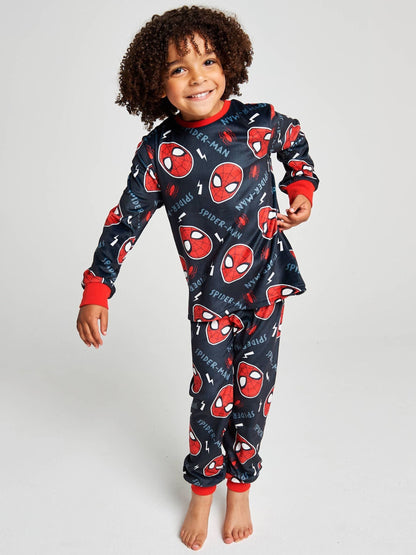Dsiney Kidz - Brand Threads Black Spiderman Fleece Twosie Pyjamas Set image 2