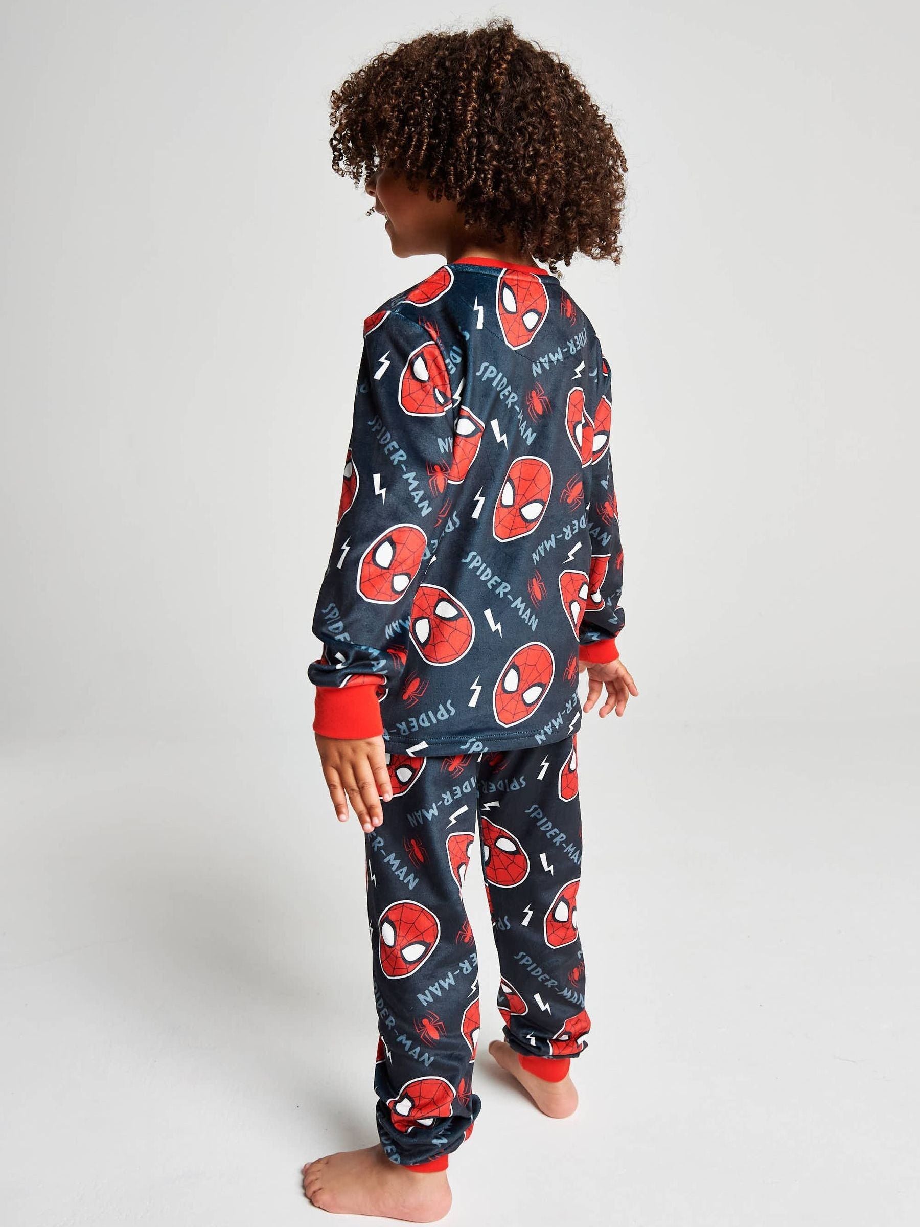 Dsiney Kidz - Brand Threads Black Spiderman Fleece Twosie Pyjamas Set image 3