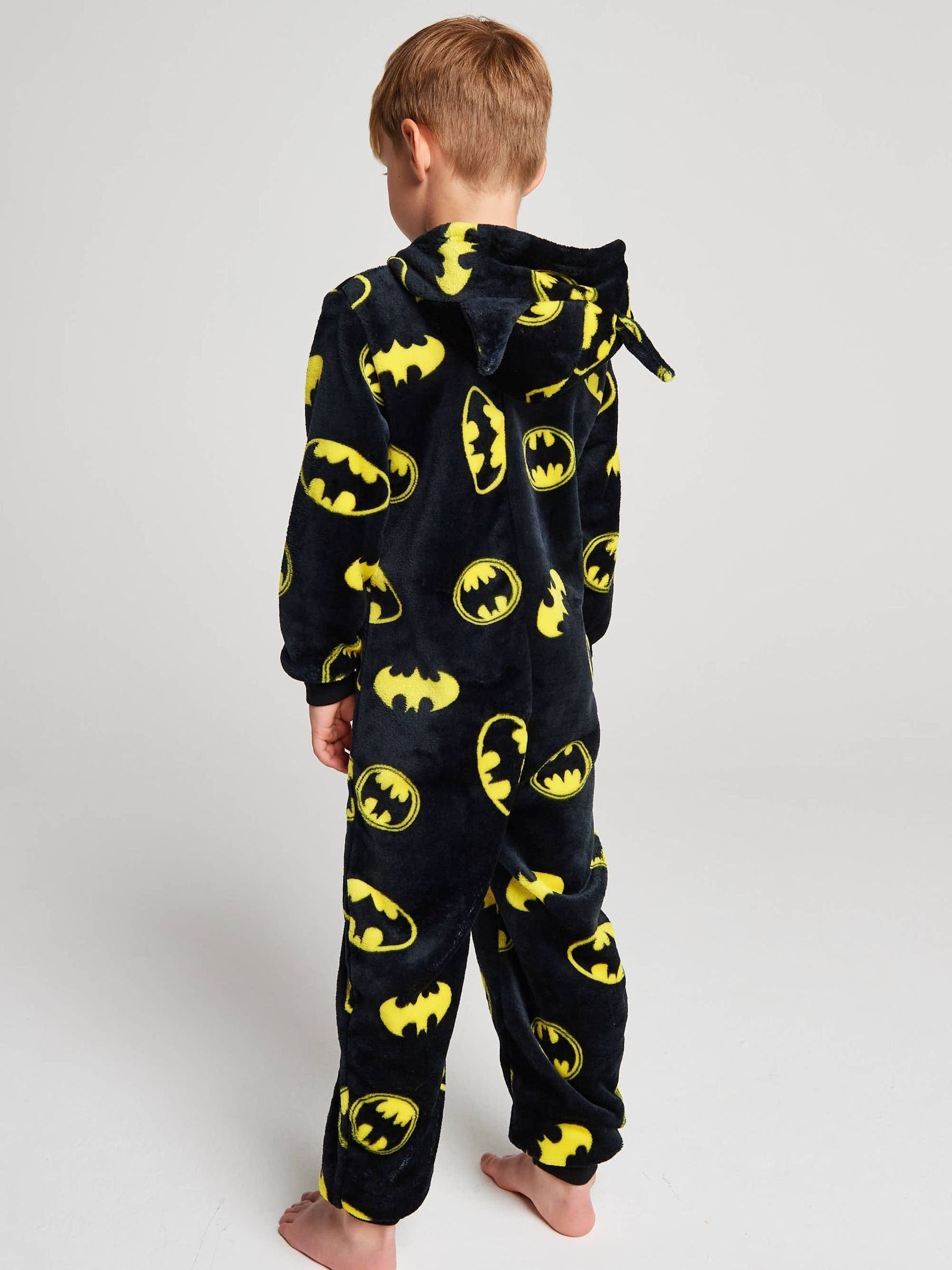 Dsiney Kidz - Brand Threads Black Batman Fleece All-In-One image 3