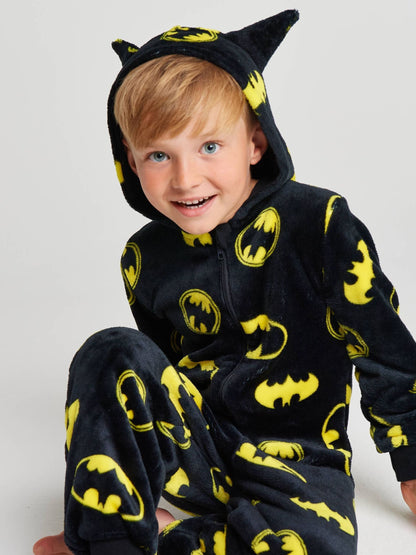 Dsiney Kidz - Brand Threads Black Batman Fleece All-In-One image 4