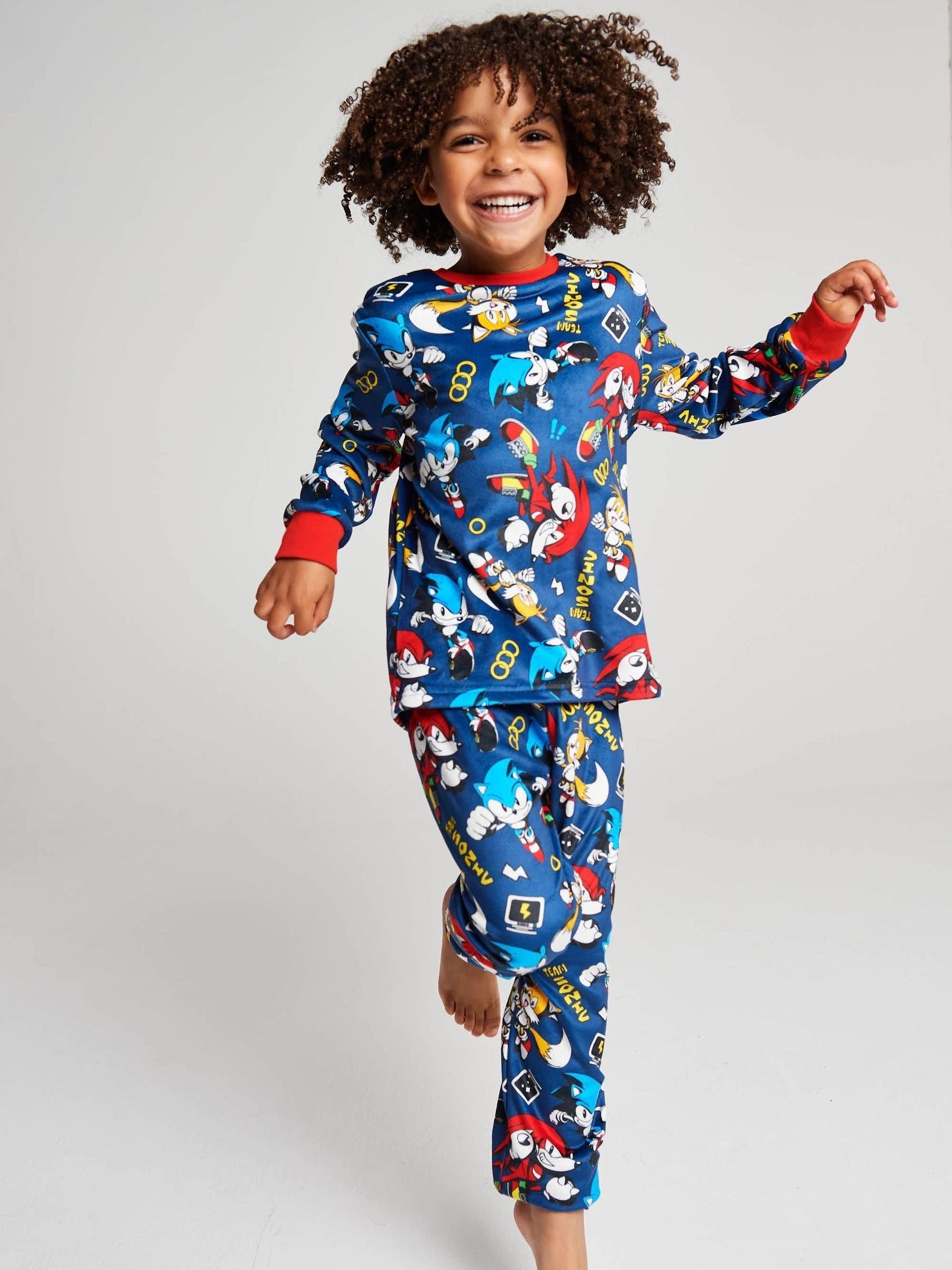 Dsiney Kidz - Brand Threads Black Sonic The Hedgehog Fleece Twosie Pyjama Set image 1