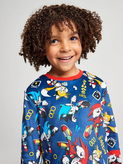 Dsiney Kidz - Brand Threads Black Sonic The Hedgehog Fleece Twosie Pyjama Set image 2