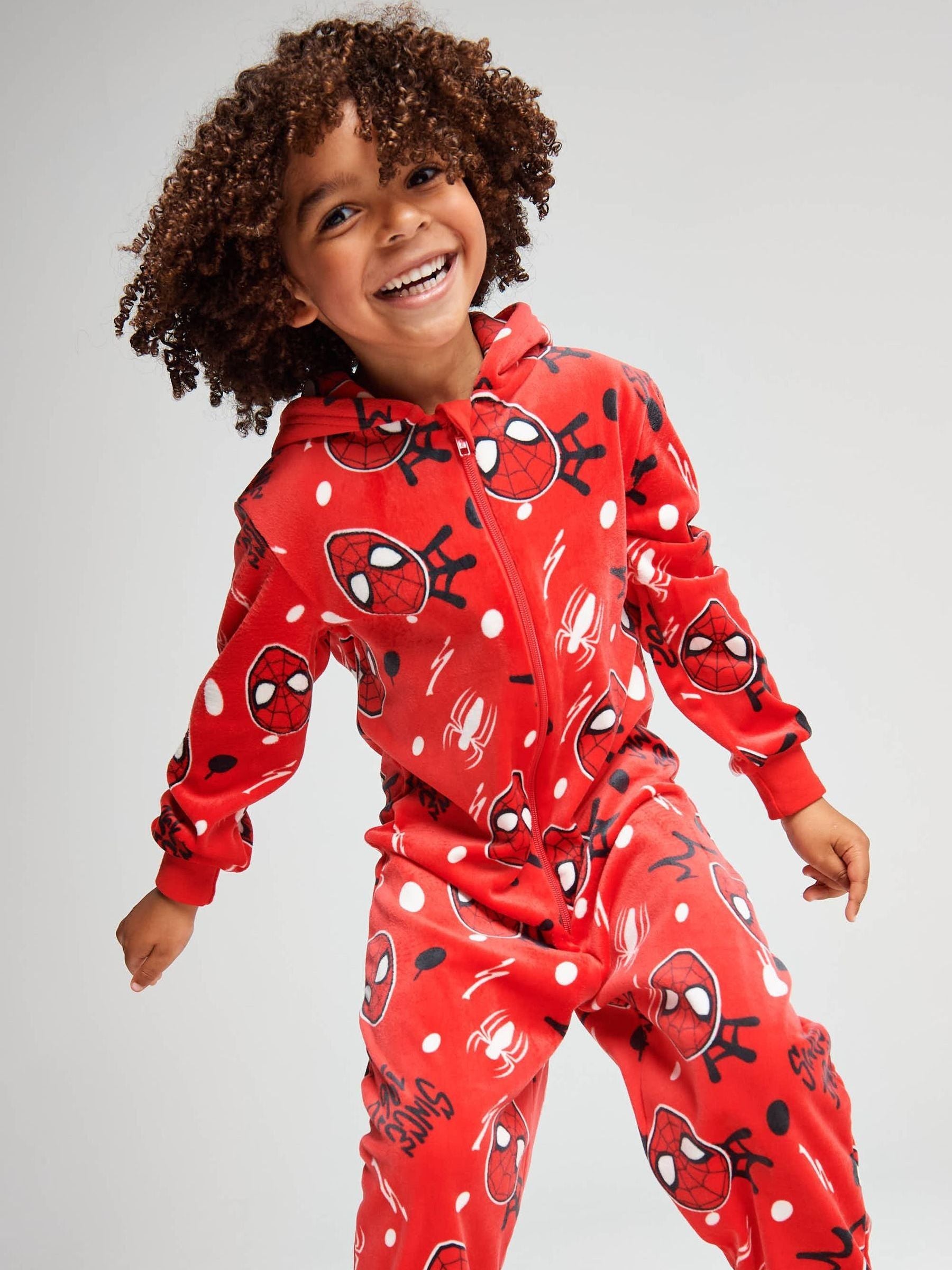 Dsiney Kidz - Brand Threads Red Spiderman Fleece All-In-One image 1
