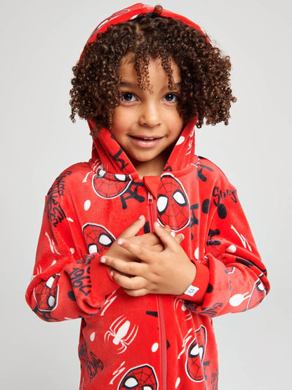 Dsiney Kidz - Brand Threads Red Spiderman Fleece All-In-One image 2
