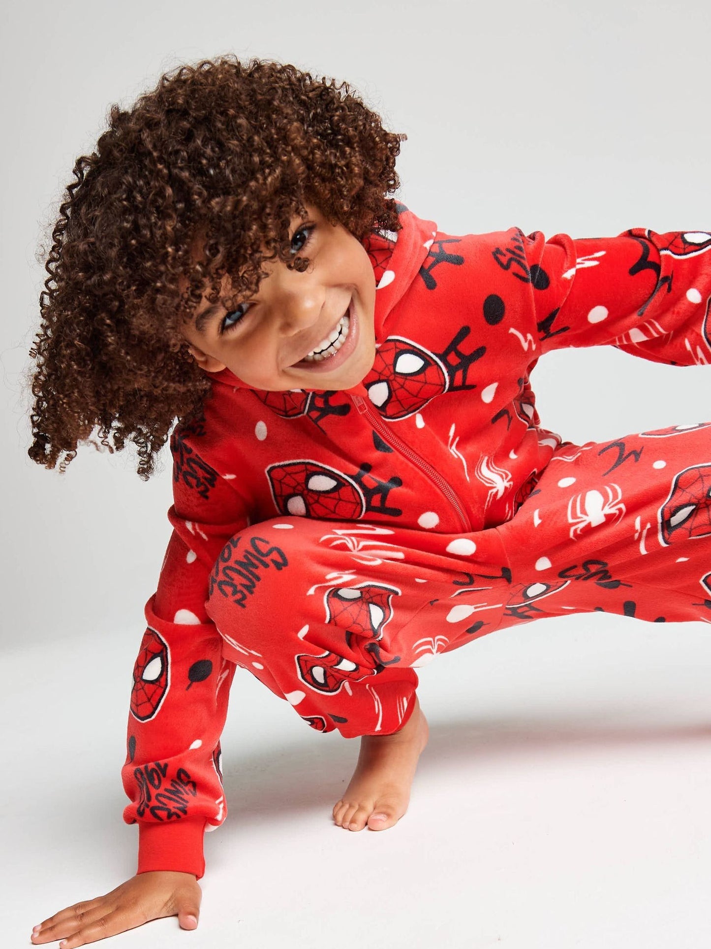 Dsiney Kidz - Brand Threads Red Spiderman Fleece All-In-One image 3