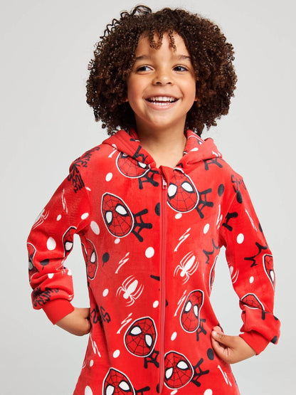 Dsiney Kidz - Brand Threads Red Spiderman Fleece All-In-One image 4