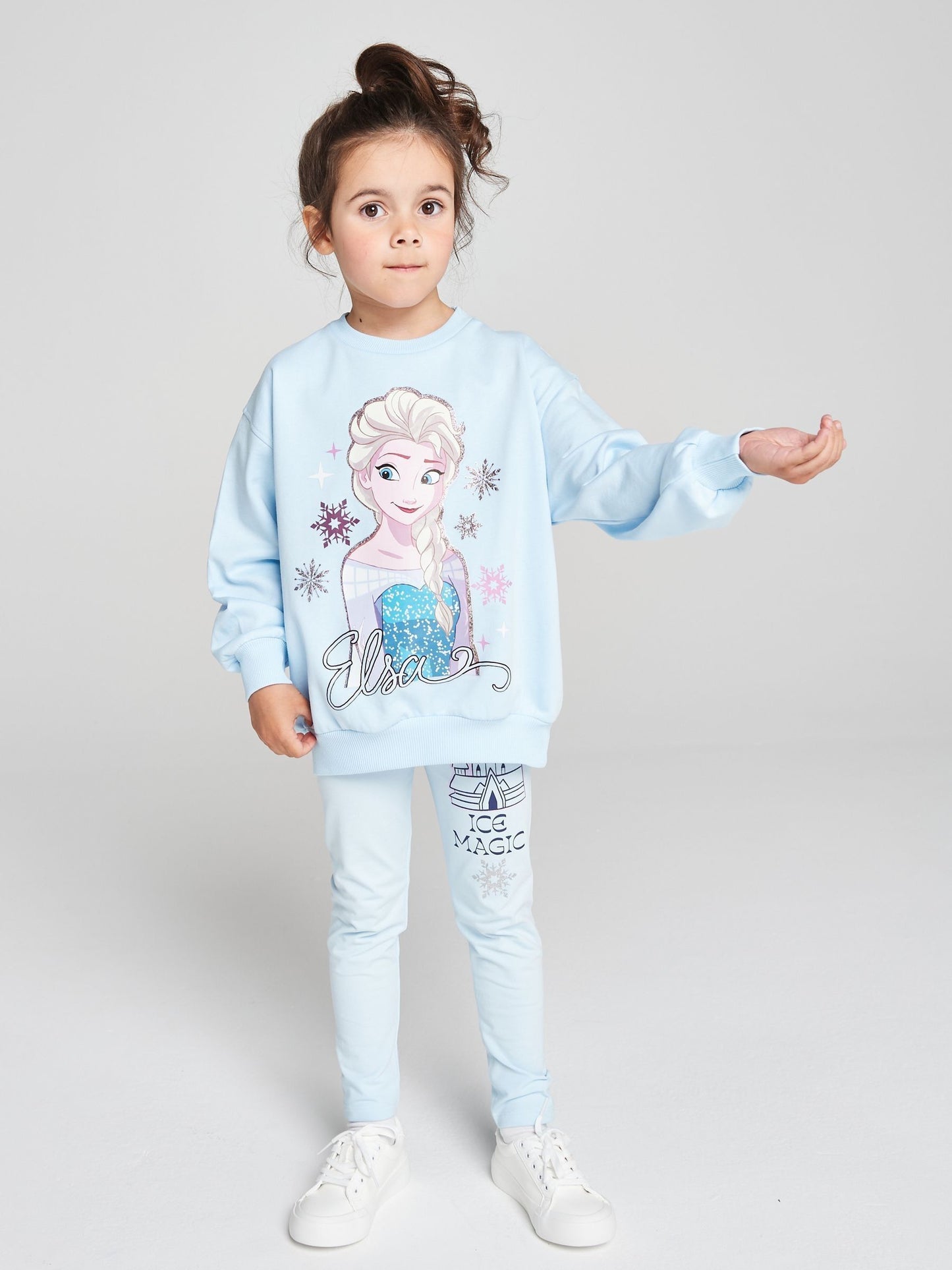 Dsiney Kidz - Brand Threads Blue Frozen Sweatshirt and Leggings Set image 3