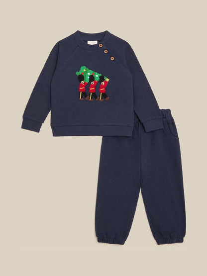 Monsoon Blue Newborn Christmas London Guards Sweatshirt & Joggers Set - image 1