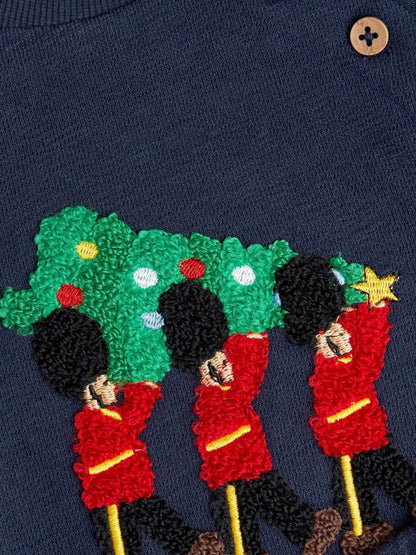 Monsoon Blue Newborn Christmas London Guards Sweatshirt & Joggers Set - image 2