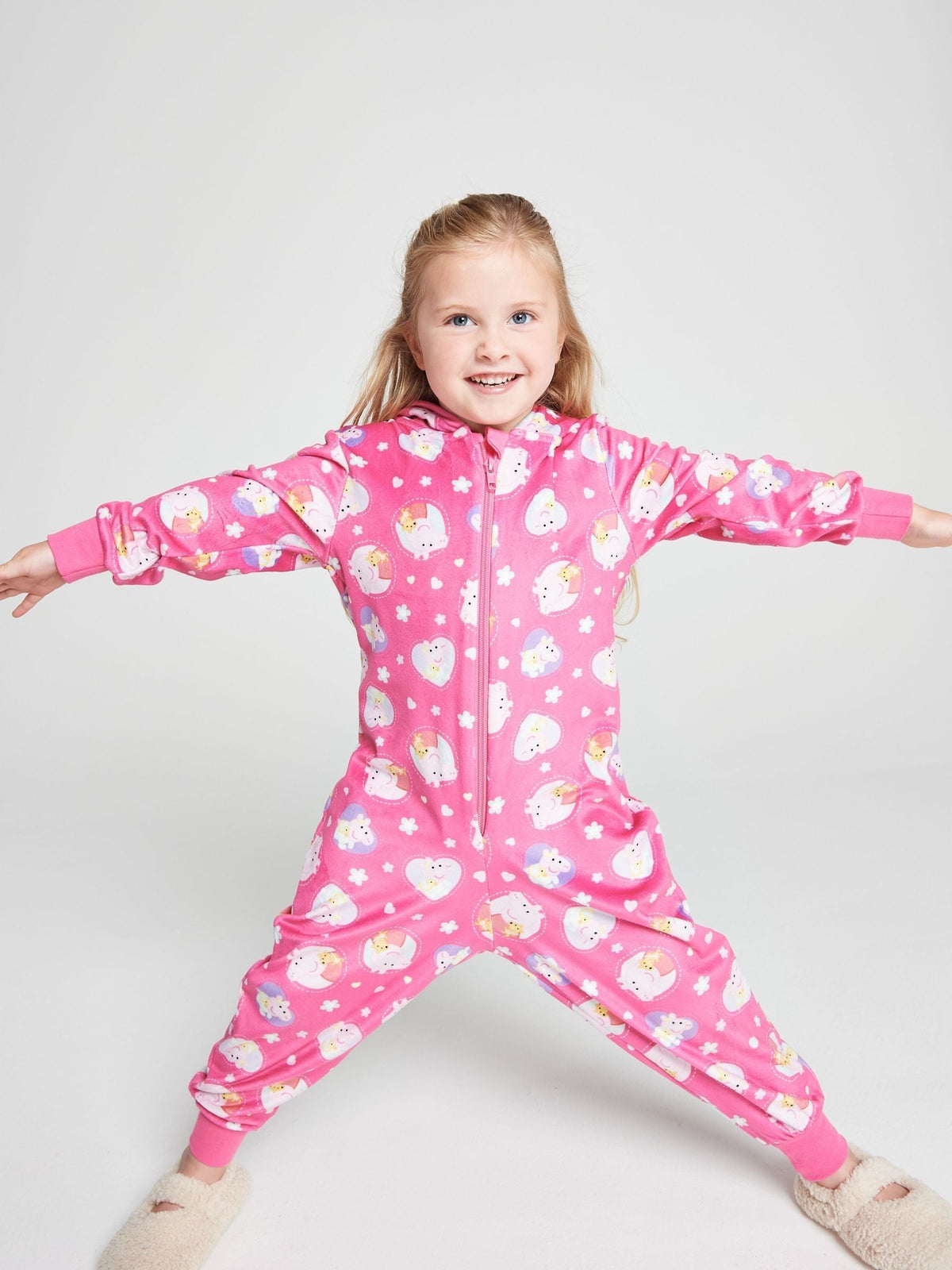 Brand Threads Pink Peppa Pig Fleece All-In-One - image 1