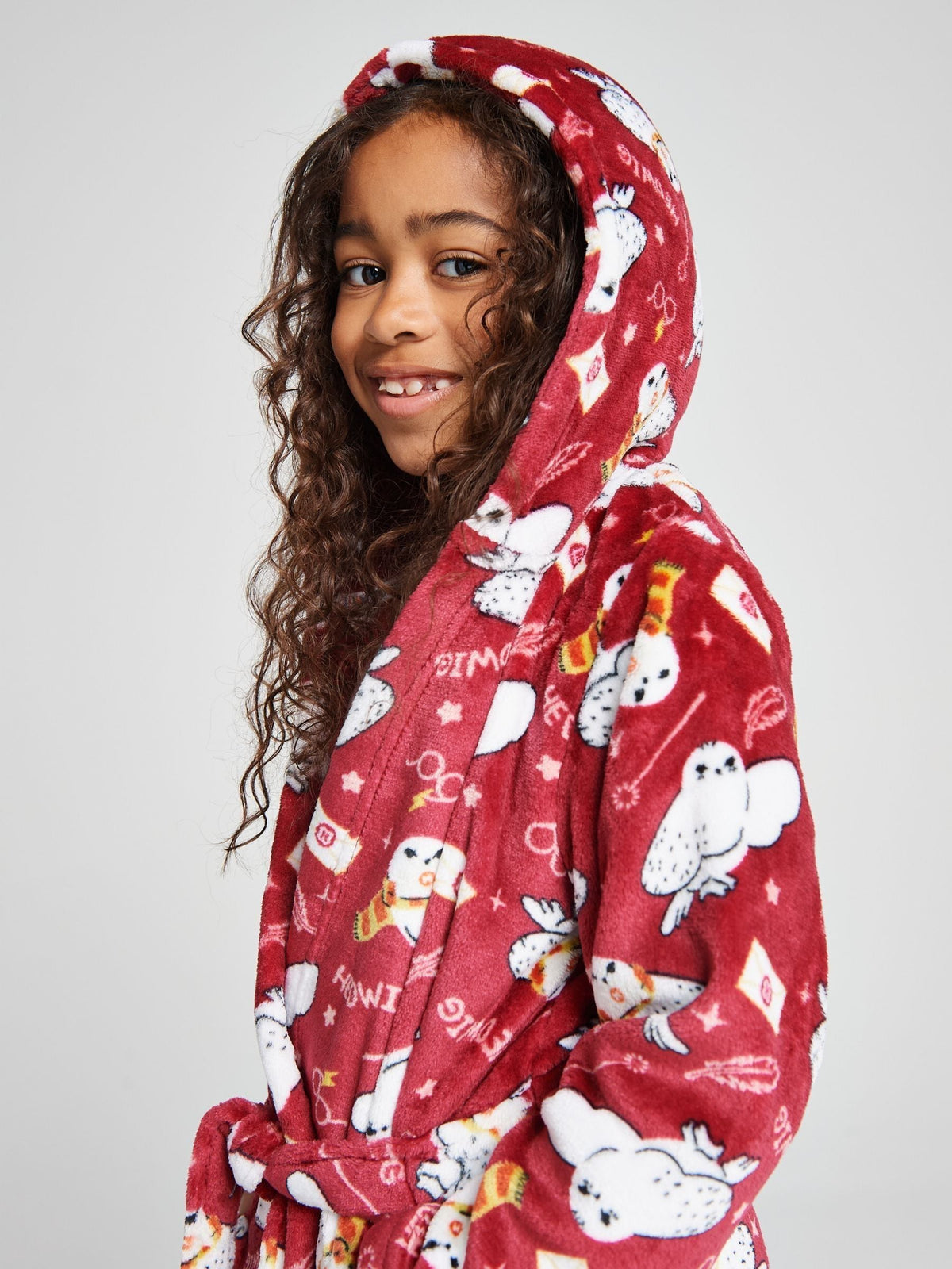 Brand Threads Red Harry Potter Hedwig Fleece Robe - image 1