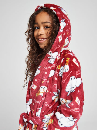 Brand Threads Red Harry Potter Hedwig Fleece Robe - image 1