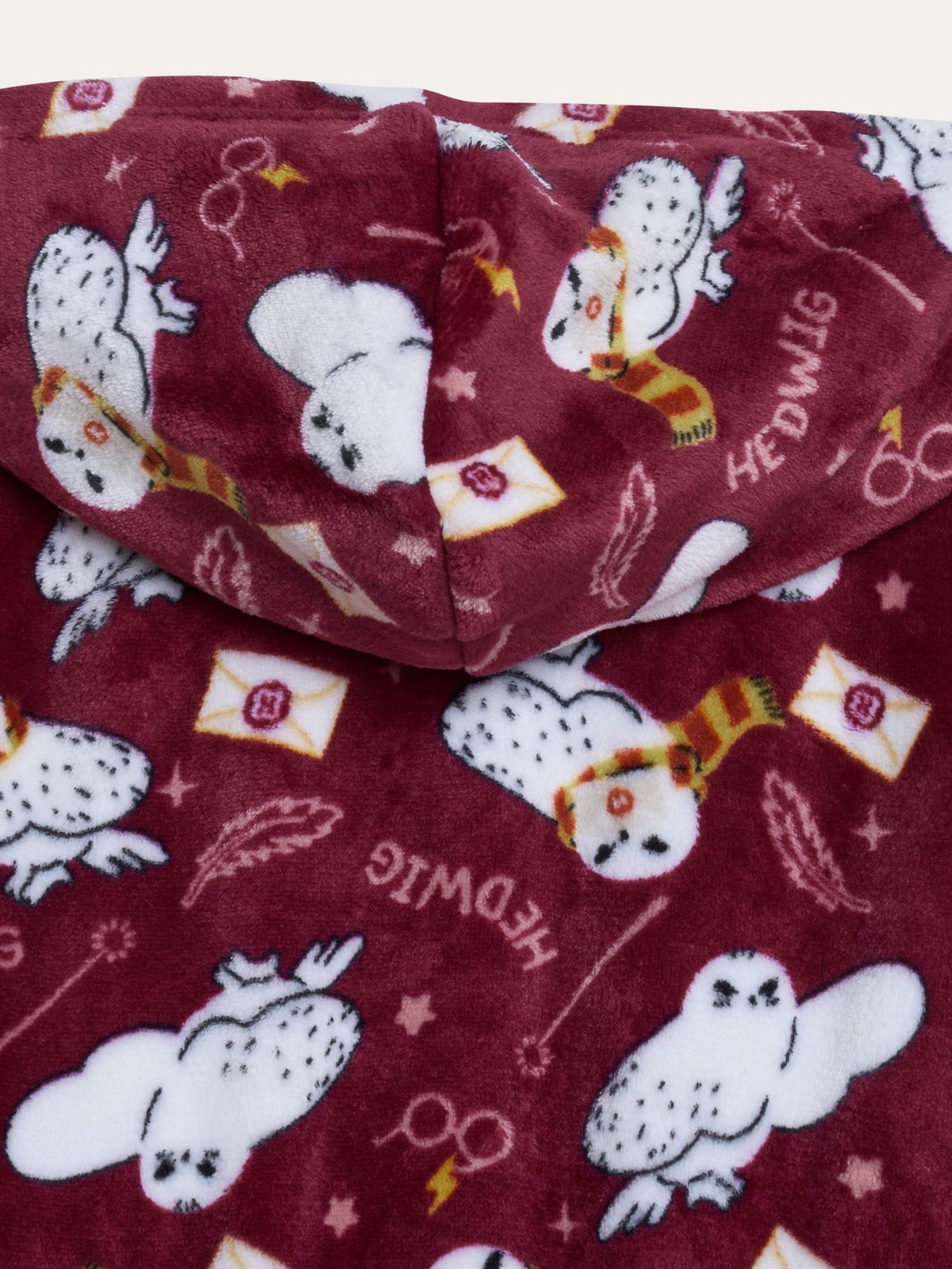 Brand Threads Red Harry Potter Hedwig Fleece Robe - image 10