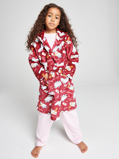 Brand Threads Red Harry Potter Hedwig Fleece Robe - image 2