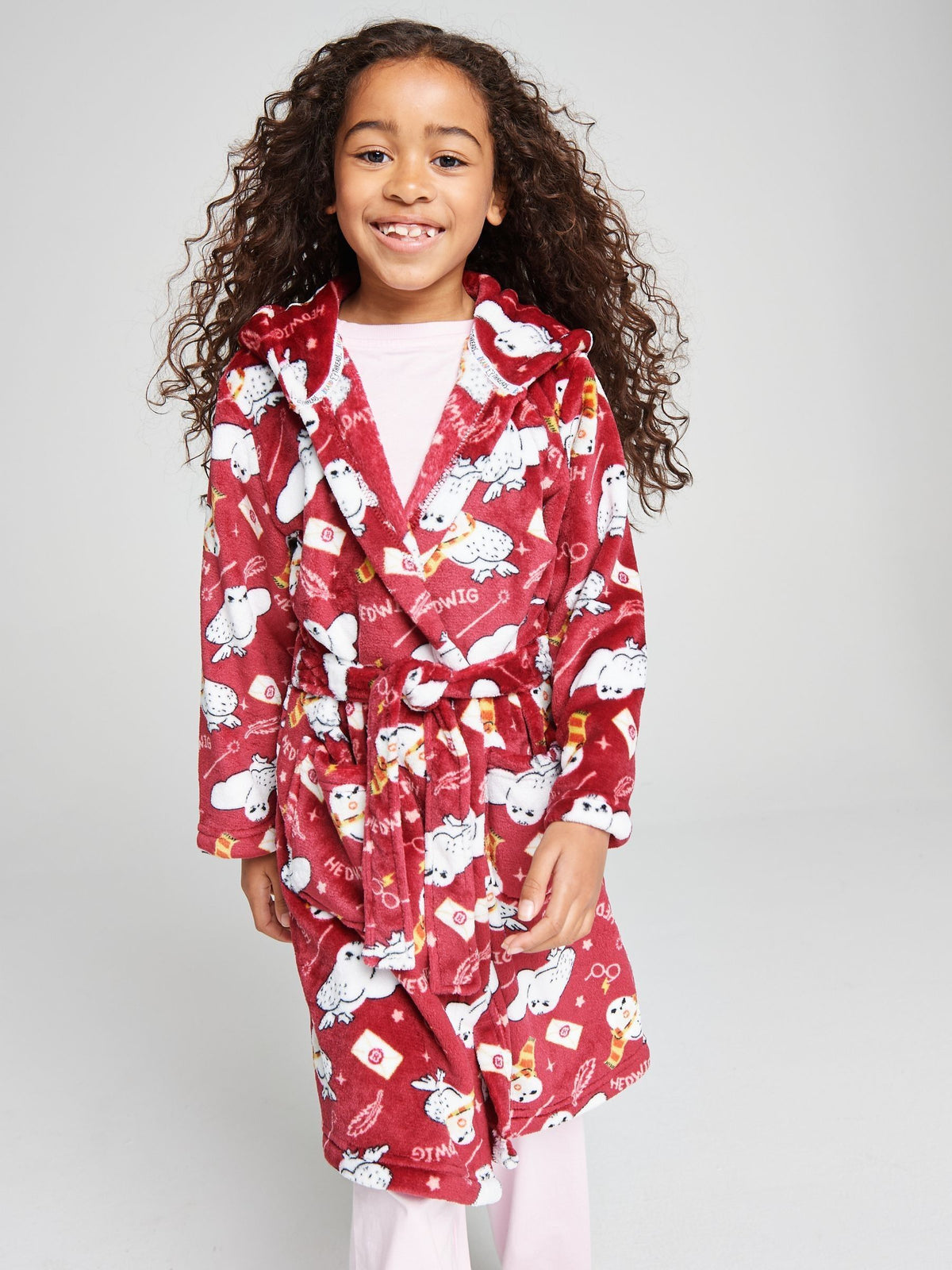 Brand Threads Red Harry Potter Hedwig Fleece Robe - image 3