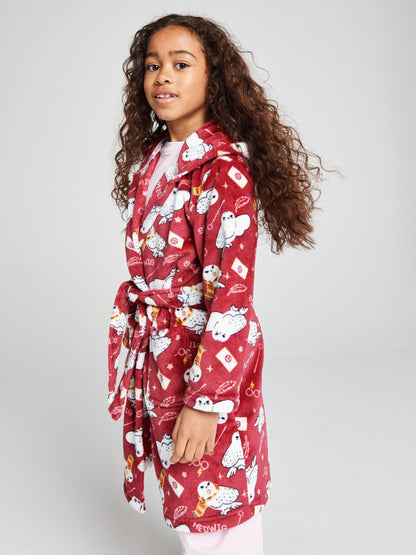 Brand Threads Red Harry Potter Hedwig Fleece Robe - image 4