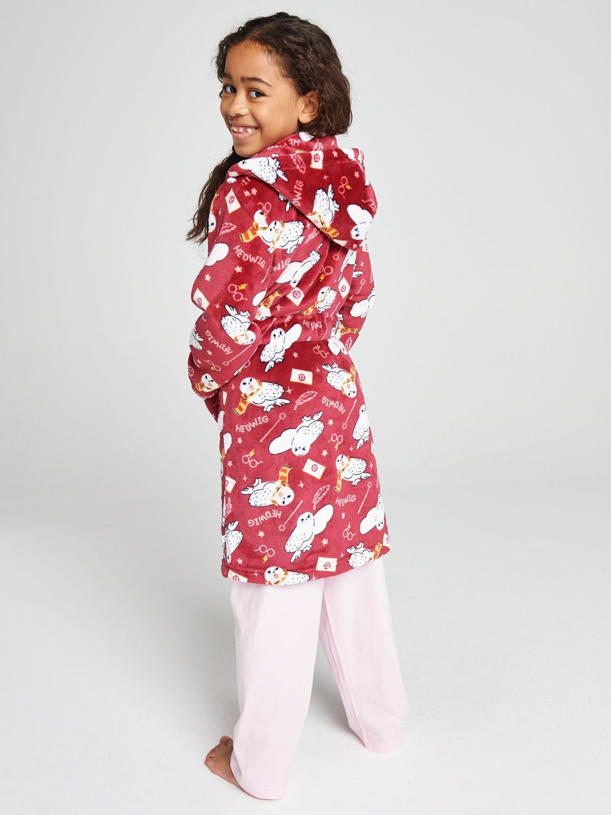 Brand Threads Red Harry Potter Hedwig Fleece Robe - image 5