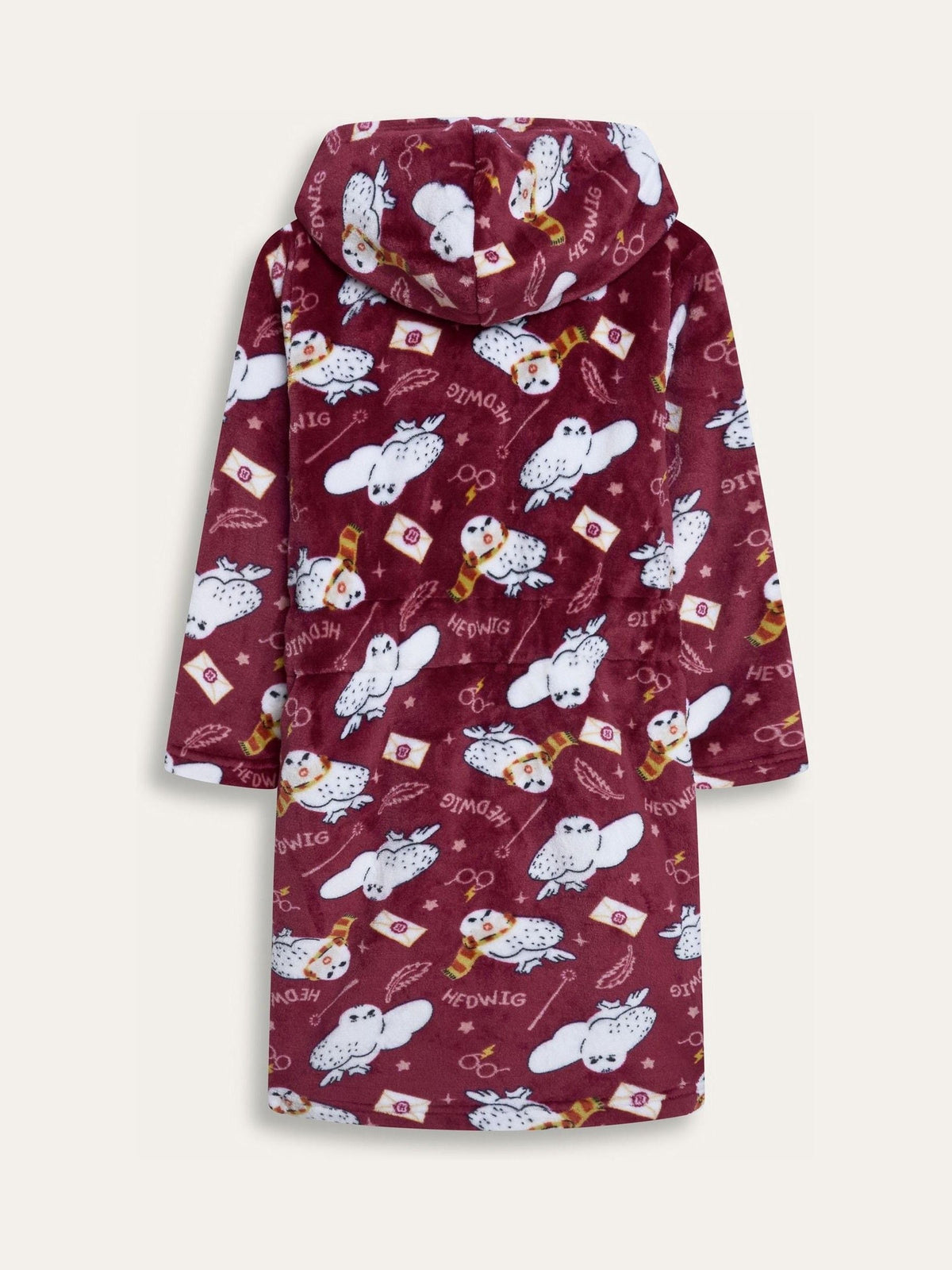 Brand Threads Red Harry Potter Hedwig Fleece Robe - image 8