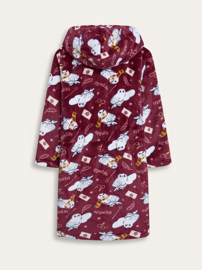 Brand Threads Red Harry Potter Hedwig Fleece Robe - image 8