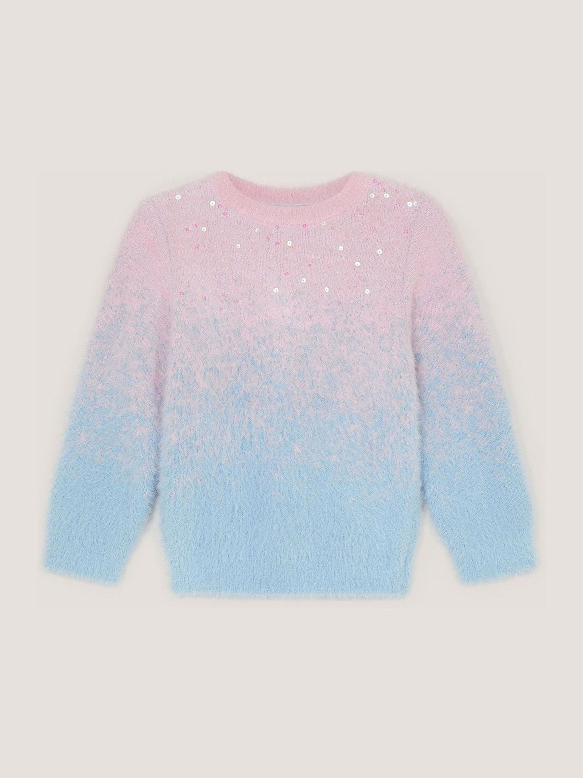 Monsoon Blue Sequin Ombré Fluffy Jumper - image 2