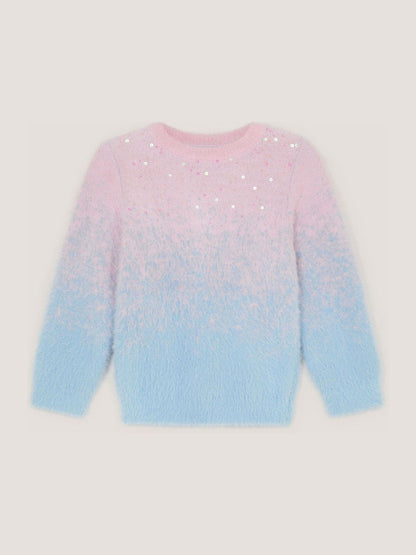 Monsoon Blue Sequin Ombré Fluffy Jumper - image 2