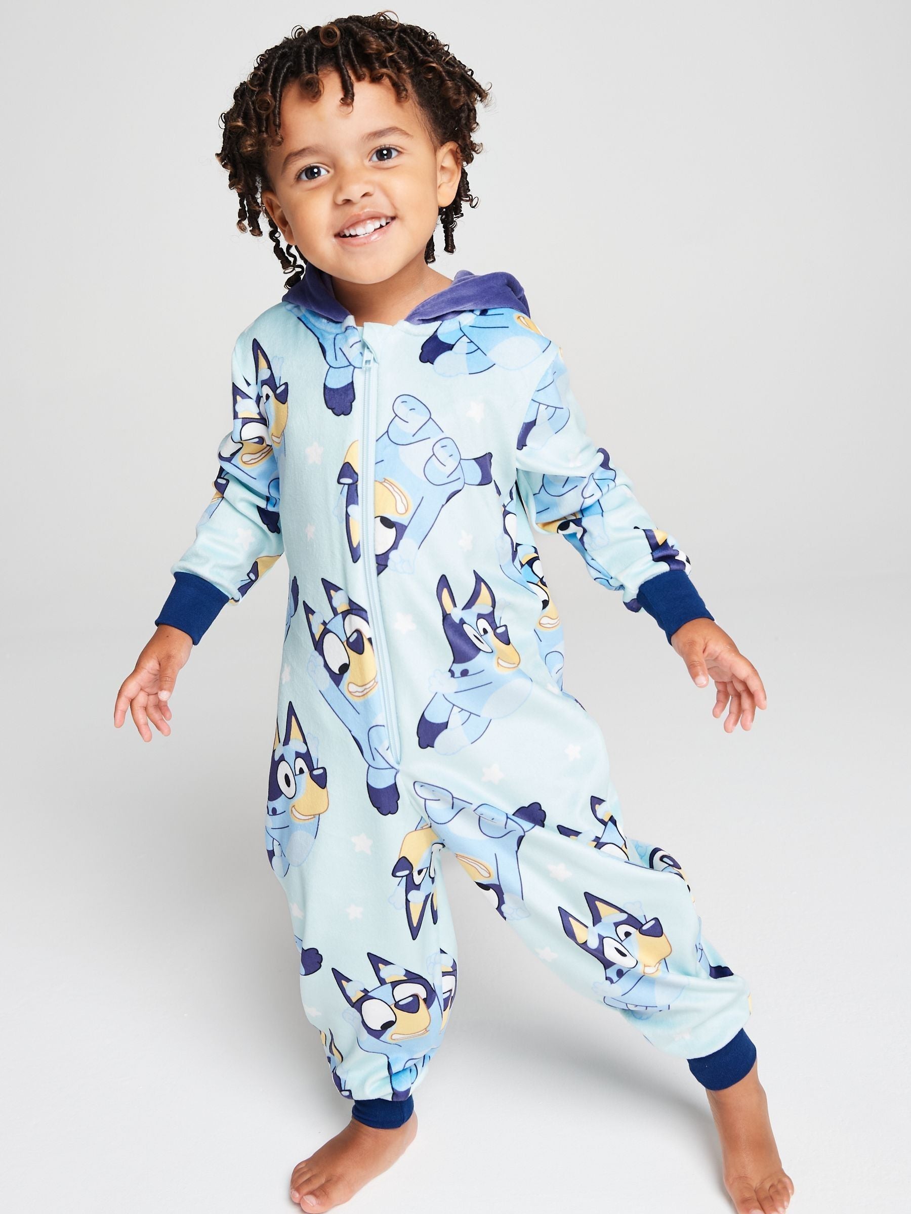 Dsiney Kidz - Brand Threads Blue Bluey Fleece All-In-One image 2