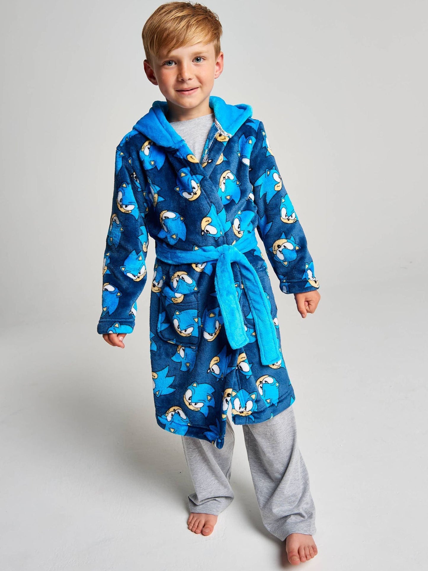 Dsiney Kidz - Brand Threads Blue Sonic The Hedgehog Fleece Robe image 2