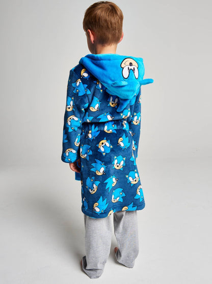 Dsiney Kidz - Brand Threads Blue Sonic The Hedgehog Fleece Robe image 3