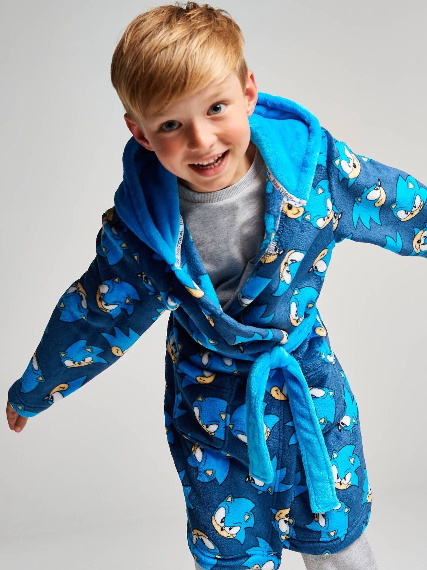 Dsiney Kidz - Brand Threads Blue Sonic The Hedgehog Fleece Robe image 4