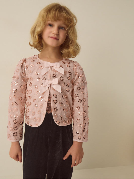 Monsoon White Lisbeta Floral Sequin Jacket - image 1