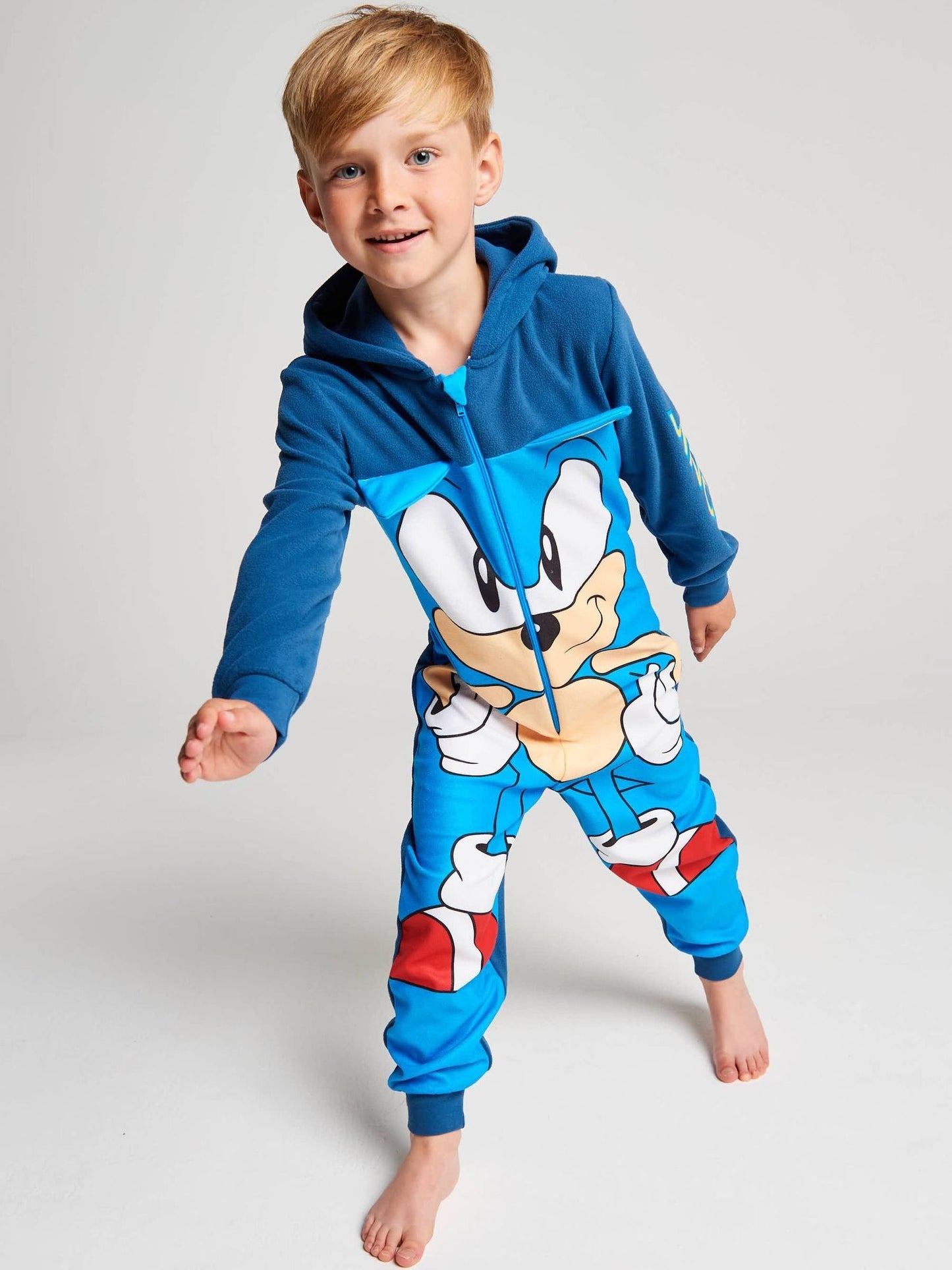 Dsiney Kidz - Brand Threads Blue Sonic The Hedgehog Fleece All-In-One image 4