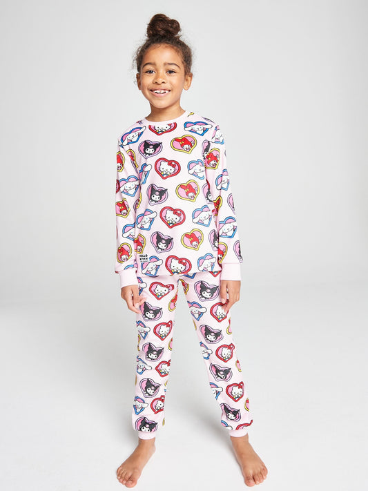 Brand Threads Pink Hello Kitty Fleece Twosie Pyjamas Set - image 2