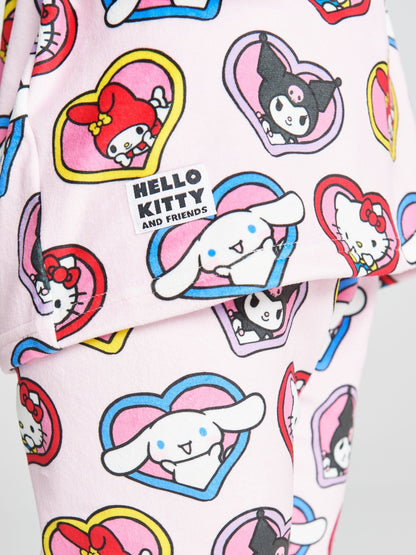 Brand Threads Pink Hello Kitty Fleece Twosie Pyjamas Set - image 4