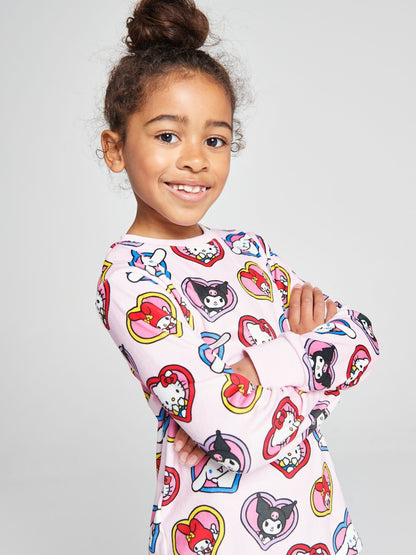 Brand Threads Pink Hello Kitty Fleece Twosie Pyjamas Set - image 5