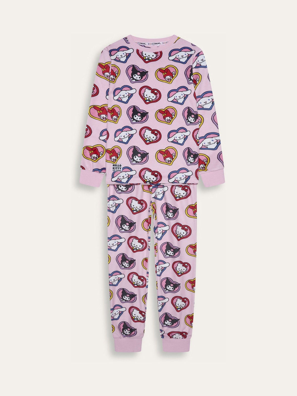 Brand Threads Pink Hello Kitty Fleece Twosie Pyjamas Set - image 7