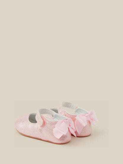 Monsoon Pink Bow Shimmer Walker Shoes - image 2