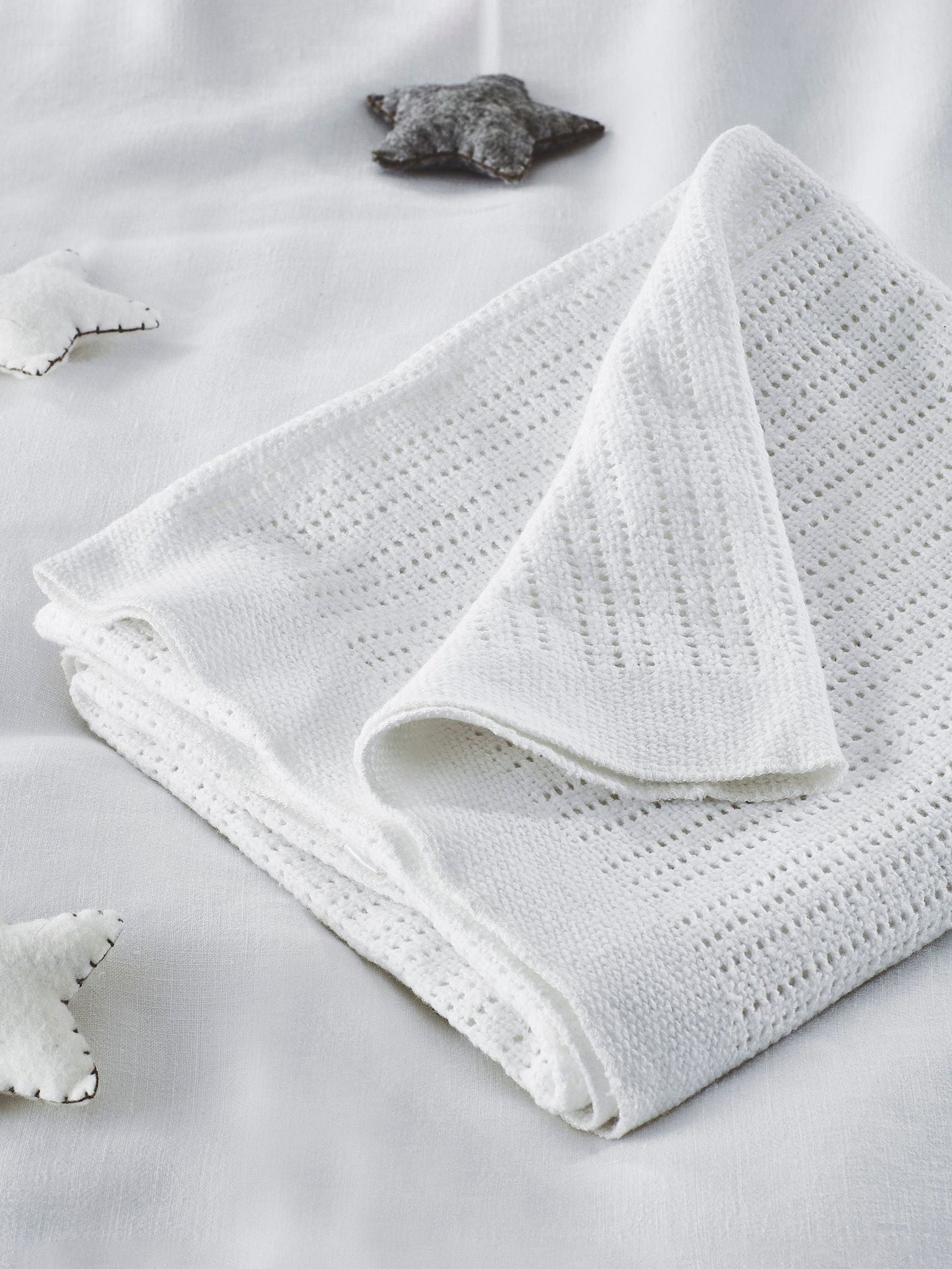 The White Company White The White Company Pink Cellular Satin Blanket image 1