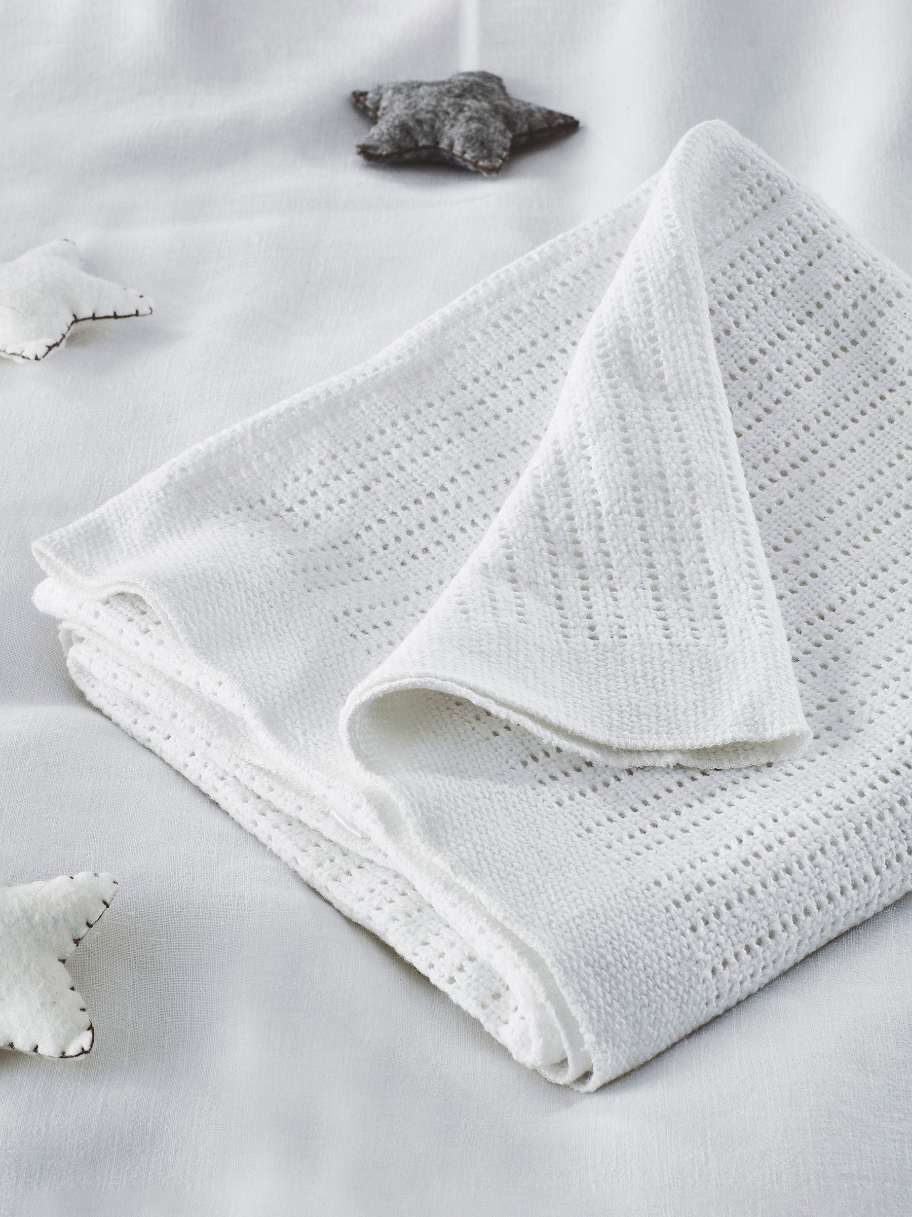 The White Company White The White Company Pink Cellular Satin Blanket image 1