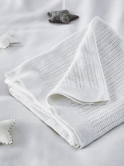 The White Company White The White Company Pink Cellular Satin Blanket image 1