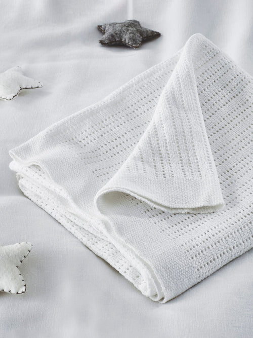 The White Company White The White Company Pink Cellular Satin Blanket image 1